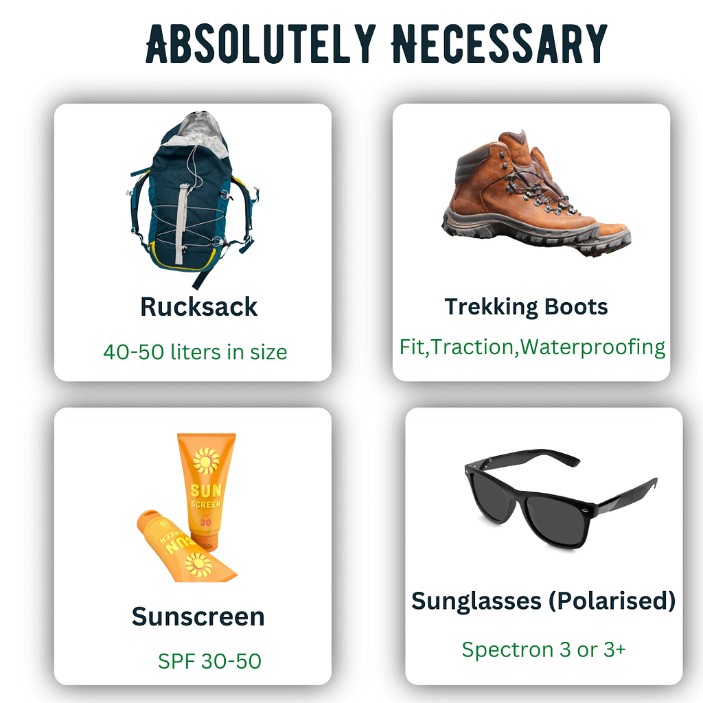 Absoutely Necessary packing list for annapurna circuit trekking