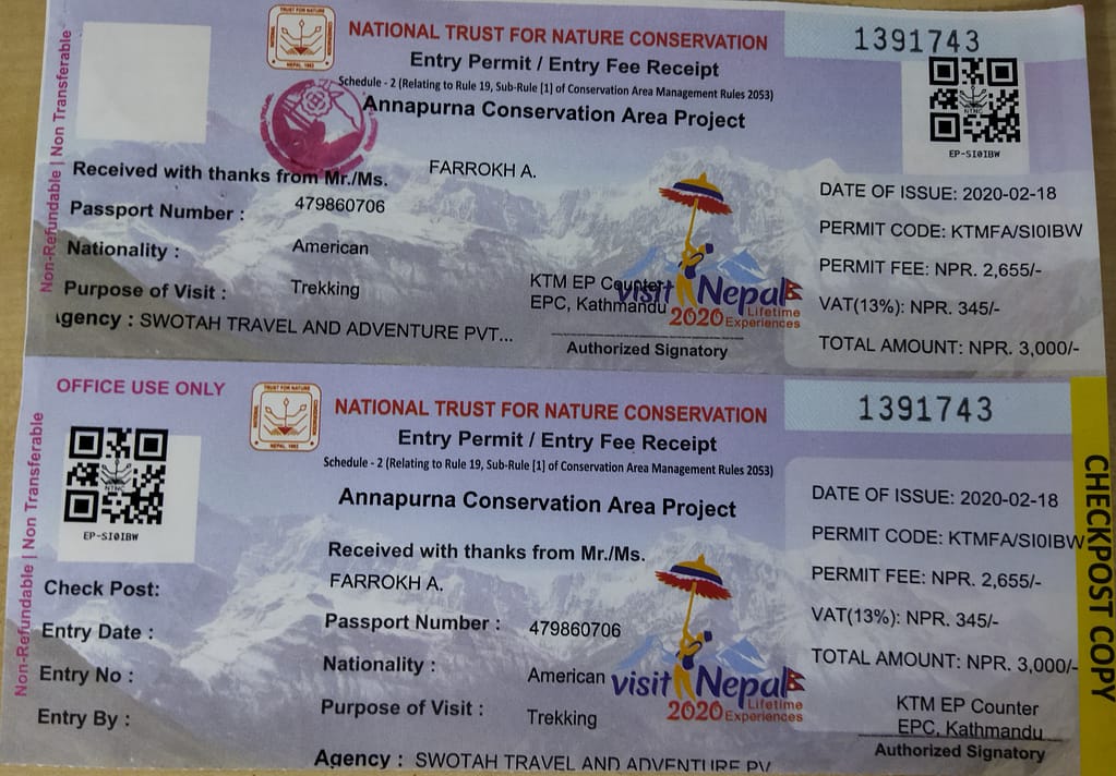 Annapurna circuit permit