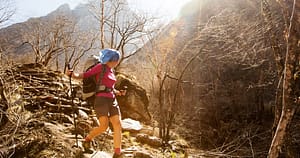 hiker in annapurna region trail