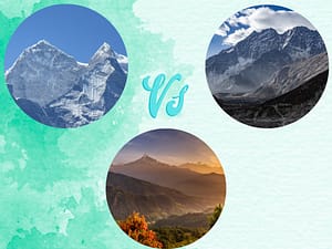 picture of everest base camp vs annapurna circuit vs three pass trekking