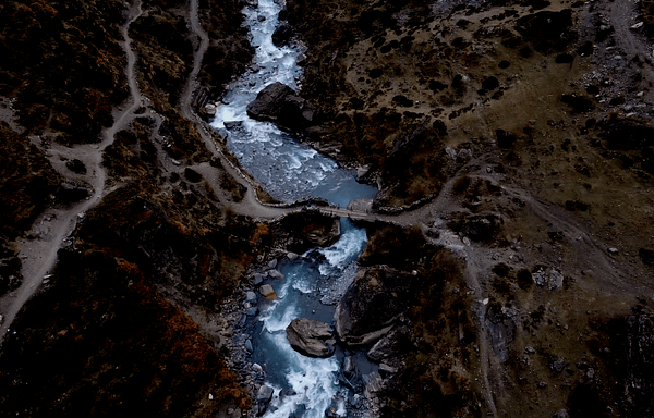 River found during the trek in Tsum
